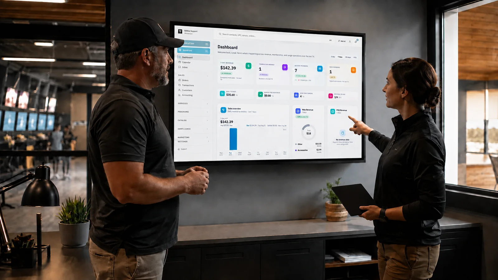 Range managers reviewing the Solidus dashboard